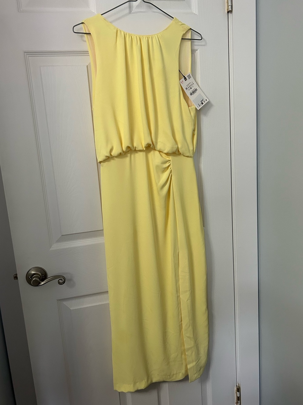Zara Pale Yellow Sleeveless Maxi Dress